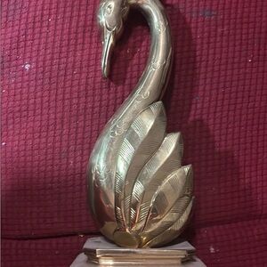 Ethan Allen Brass Swan Candle holder